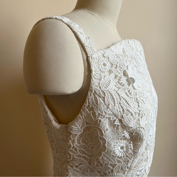 Carolina Herrera Square Neck Mini Dress in White - Picture 9 of 16